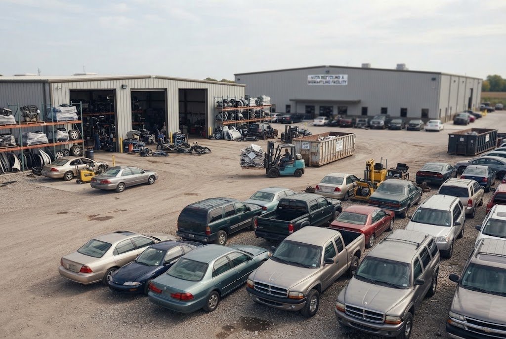 End-of-life vehicle ready for recycling