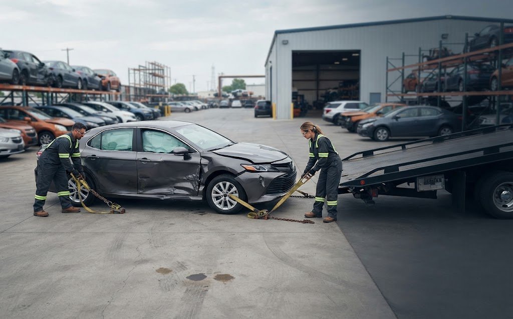 Vehicle collection and recovery at Omni Corp Auto Salvage