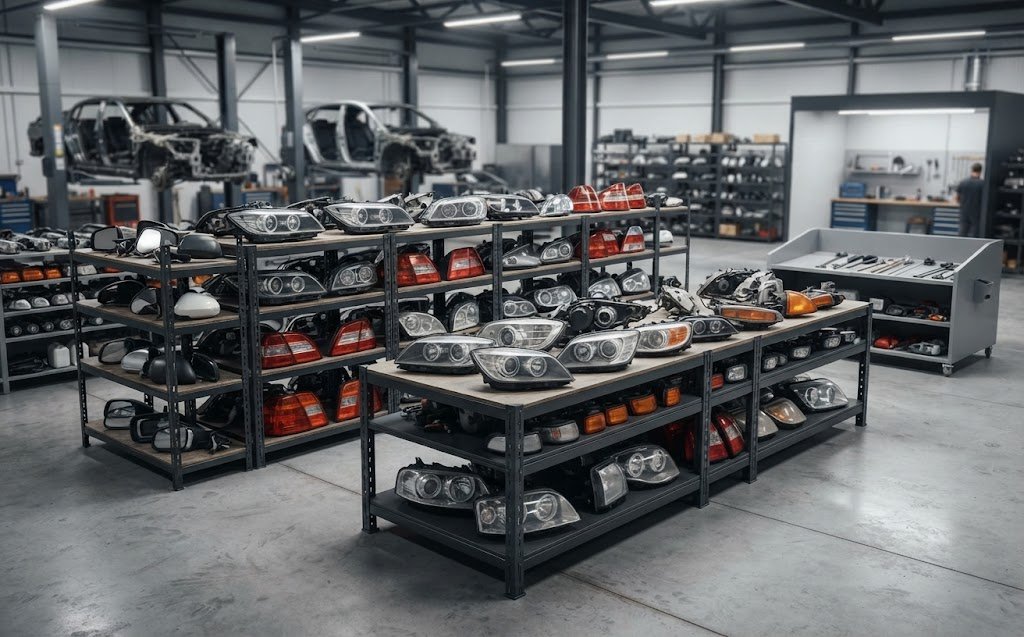 Salvaged automotive lighting and mirrors