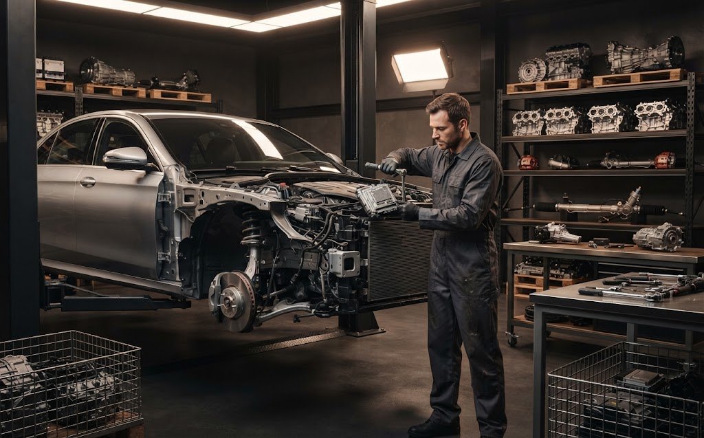 Vehicle materials being processed to reduce automotive waste